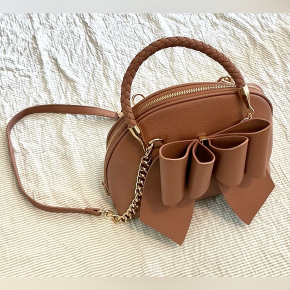 BEA BRAIDED BOW VEGAN TOP HANDLE HANDBAG - Picture 4 of 11